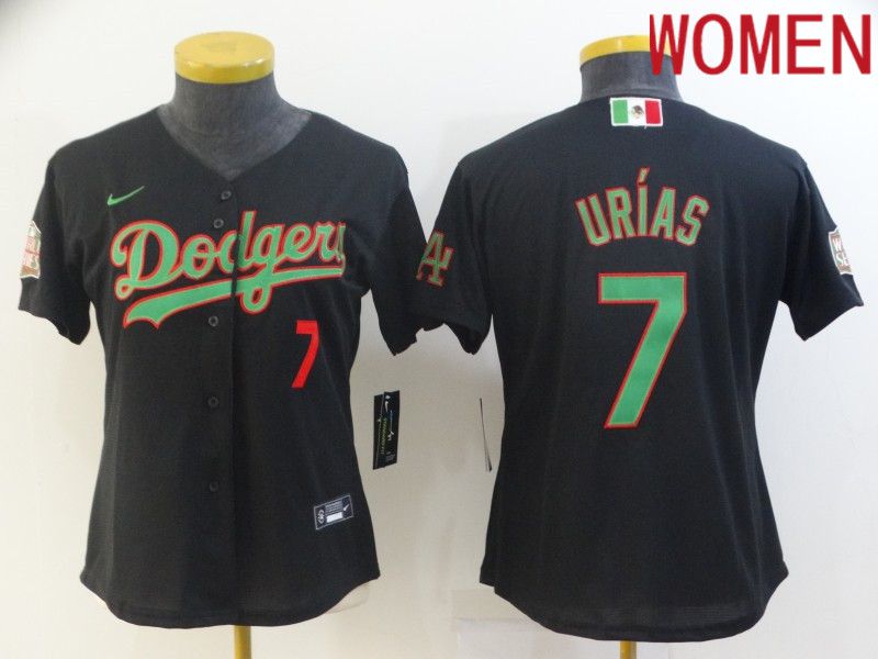 Women Los Angeles Dodgers #7 Urias Black Game Nike MLB Jerseys->los angeles angels->MLB Jersey